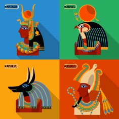 Egypt gods Hathor Horus Anubis Osiris