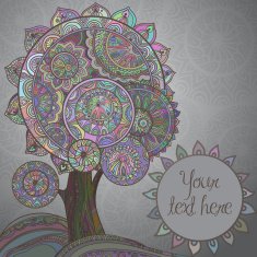Abstract background with ornamental graphic magic tree a lo