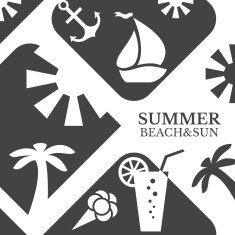 Abstract summer vector menu illustration Beach and sun concept