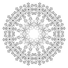 Pattern of snowflakes contours N8