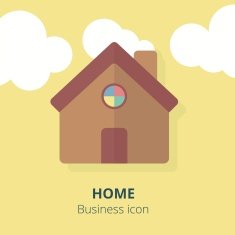 Business icon Home Flat vector illustration