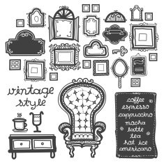 Vintage Chair with Picture Frame N2