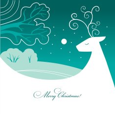 Christmas background with deer N2