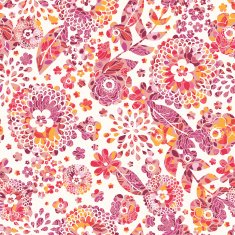 Textured flowers seamless pattern background