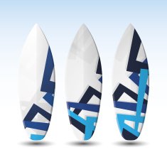 Vector Surfboards Design Template with Abstract Pattern N14