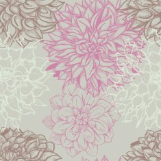 Delicate seamless pattern with fluffy flowers