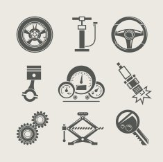 car part set of repair icon