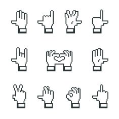 Hand Gestures Silhouette Icons