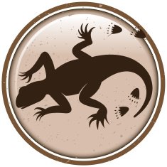 lizard silhouette label