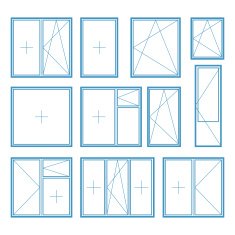 Set of plastic window frame symbol Vector
