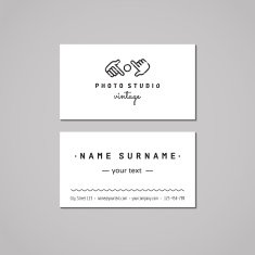 Photo studio business card design concept Logo with hands