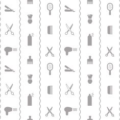Barbershop (hair salon) vintage style vector seamless pattern