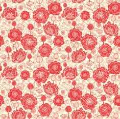 Poppies Silhouettes Seamless Pattern Background
