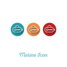 Submarine Marine Flat Icon - Webdesign Element with Long Shadow