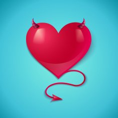 heart with tail and horns N2