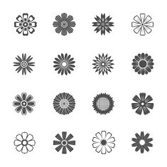 Flower flat pattern Icons N2