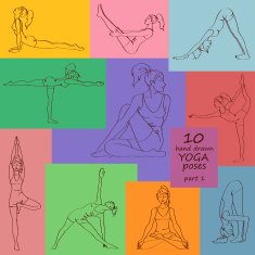 Set of isolated yoga poses N2