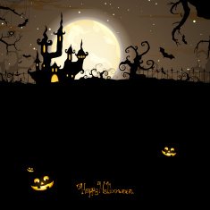 Vector Halloween Background with Castle N3