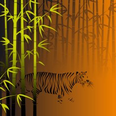 Abstract bamboo invisible tiger
