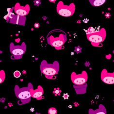 Cute seamless kitten background N2