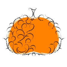 Halloween pumpkin floral ornament Vector illustration for your design