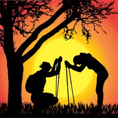 Vector Silhouette Of People N881