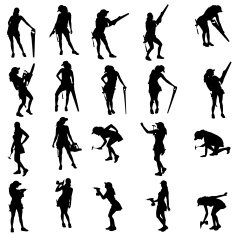 Vector silhouette of a people N356