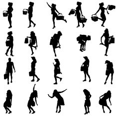 Vector silhouettes of woman N158