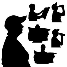Vector silhouette of woman N532