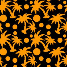 Seamless pattern with silhouettes coconut palm trees N21