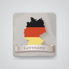 Icon of Germany map with flag Vector illustration N2