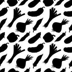 Seamless pattern with silhouettes vegetables N16