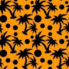 Seamless pattern with silhouettes coconut palm trees N22