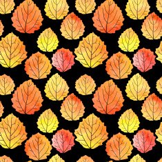 seamless vector pattern with leaves in watercolor N4