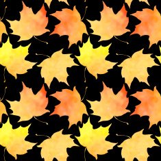 seamless vector pattern with leaves in watercolor N5
