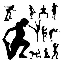 Vector silhouette of a woman N2103