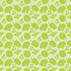 Seamless pattern with silhouettes vegetables and leafs N2