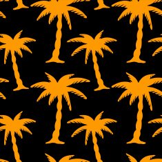 Seamless pattern with silhouettes coconut palm trees N23