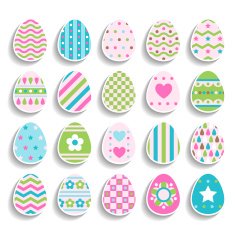 Set of color easter eggs decorated ornament