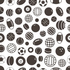 Sport ball silhouettes seamless pattern