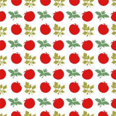 Seamless pattern with silhouettes tomato and leafs N4