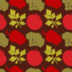 Seamless pattern with silhouettes vegetables N23