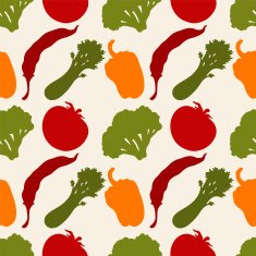 Seamless pattern with silhouettes vegetables N24
