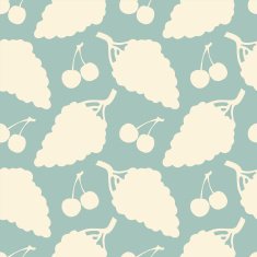 Seamless pattern with silhouettes grapes and cherry N6