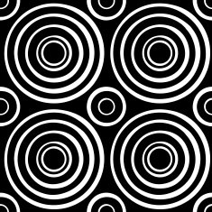 Geometric abstract monochrome seamless pattern with circles N7
