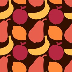 Seamless pattern with silhouettes fruits N6