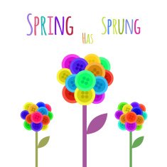Abctract buttons flower Spring has sprung Vector N3