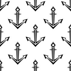 Sea anchor seamless pattern