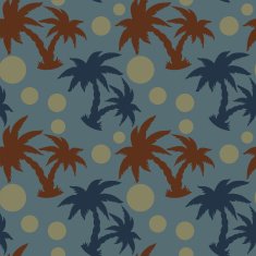 Seamless pattern with coconut palm trees N18