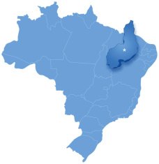 Map of Brazil where Piaui is pulled out